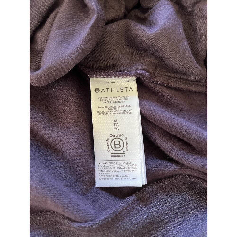 Athleta Balance Cinch Violet Sweatshirt Tunic Long Sleeve Turtleneck Size XL - Picture 6 of 11